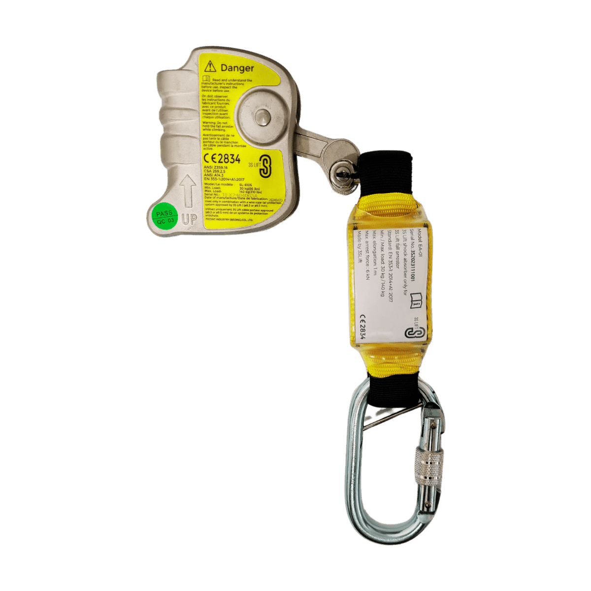 Deslizador Anticaída para cable de acero SL-810S (8 a 9,5 mm) – 3S LIFT - Imagen 3