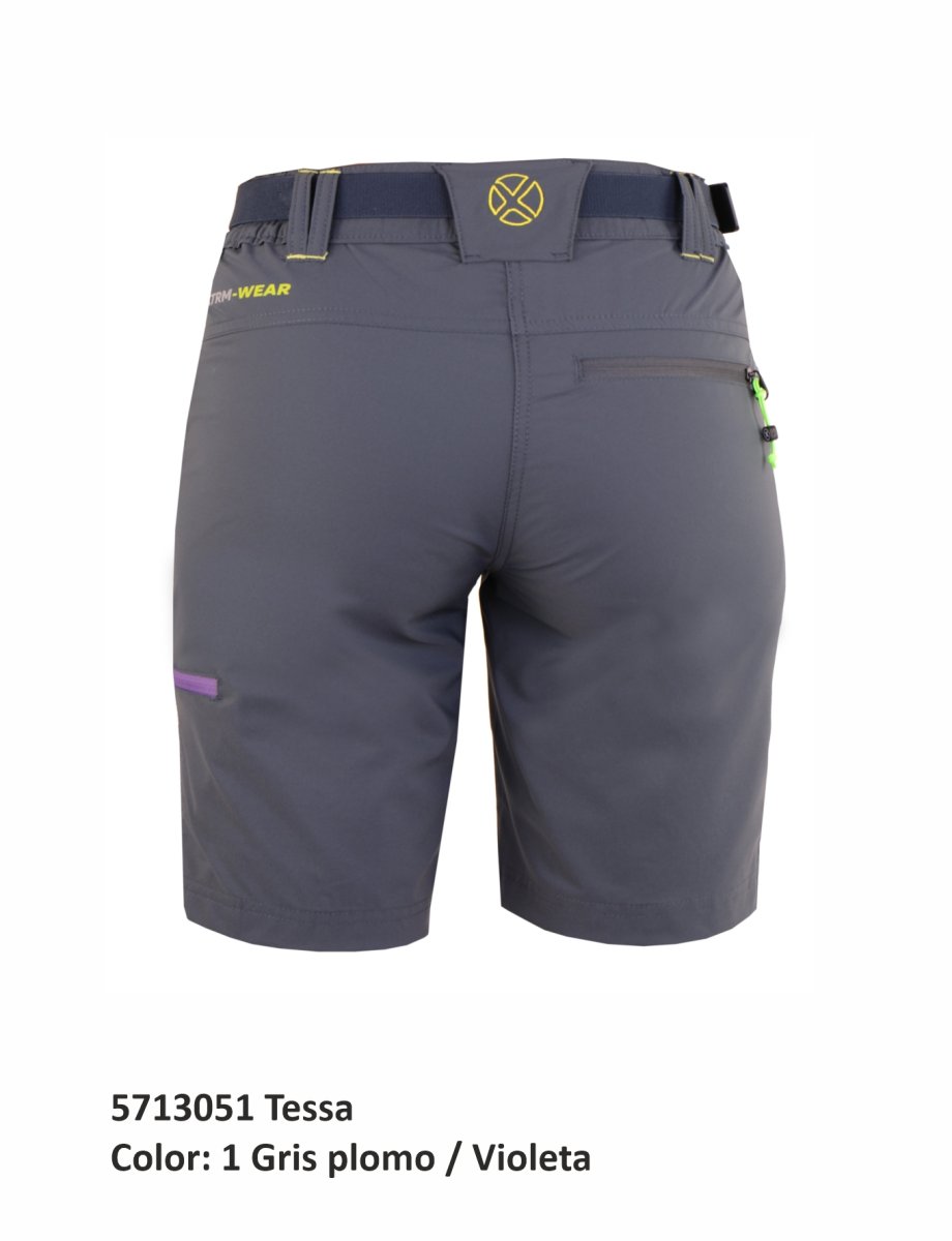 PANTALON CORTO MUJER TREKKING NEWWOOD EXTREME TESSA GRIS - Imagen 4