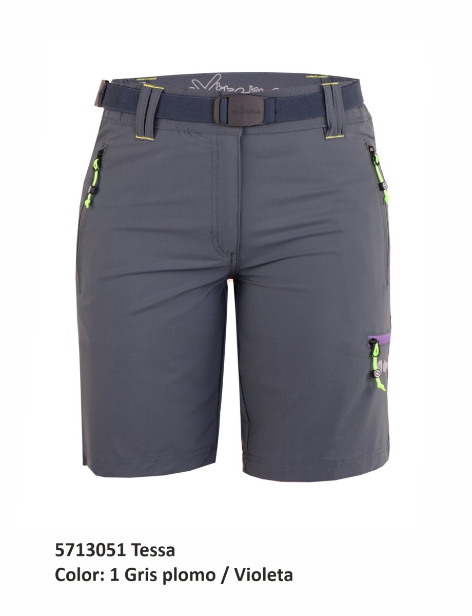 PANTALON CORTO MUJER TREKKING NEWWOOD EXTREME TESSA GRIS - Imagen 3