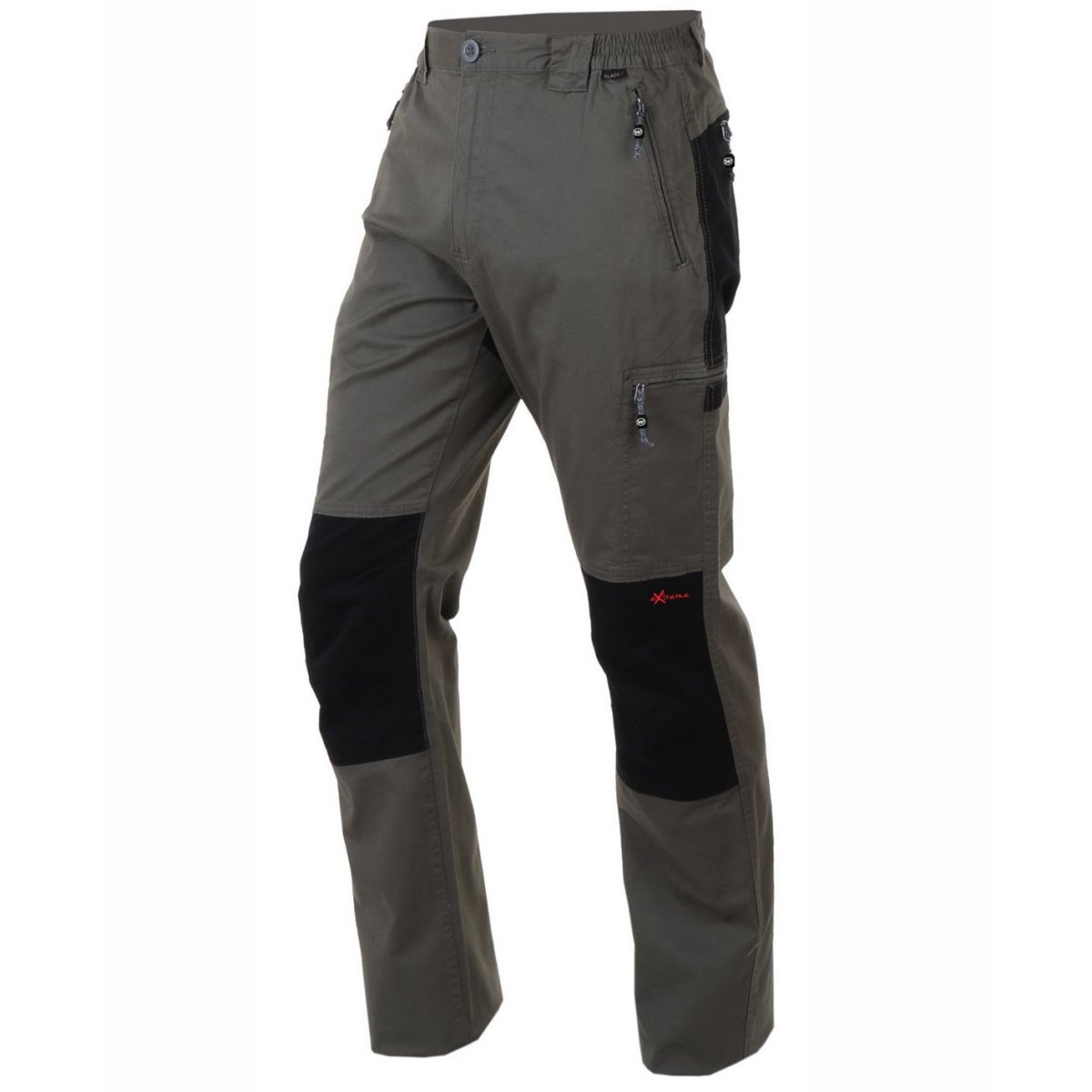PANTALON ALGODON VERANO EXTREME NEWWOOD BRENT KAKI/NEGRO - Imagen 2