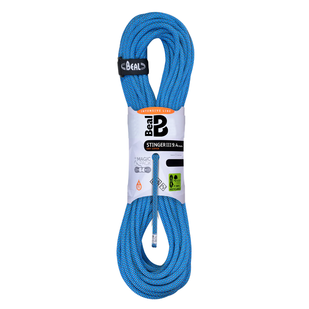 Cuerda Dinamica STINGER III 9.4mm Unicore Dry Cover x 70 mt blue – BEAL - Imagen 2