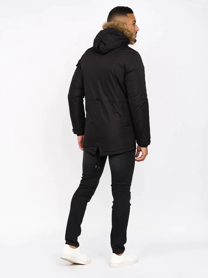 CHAQUETA DE HOMBRE CROSSHATCH PARKA NEGRA - Imagen 4