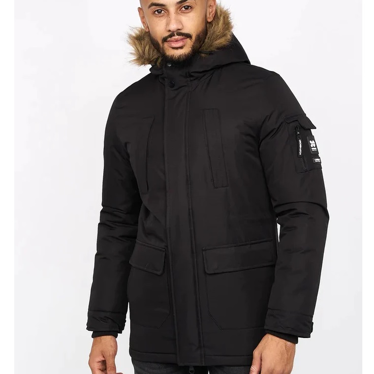 CHAQUETA DE HOMBRE CROSSHATCH PARKA NEGRA