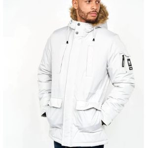 CHAQUETA DE HOMBRE CROSSHATCH PARKA BLANCA