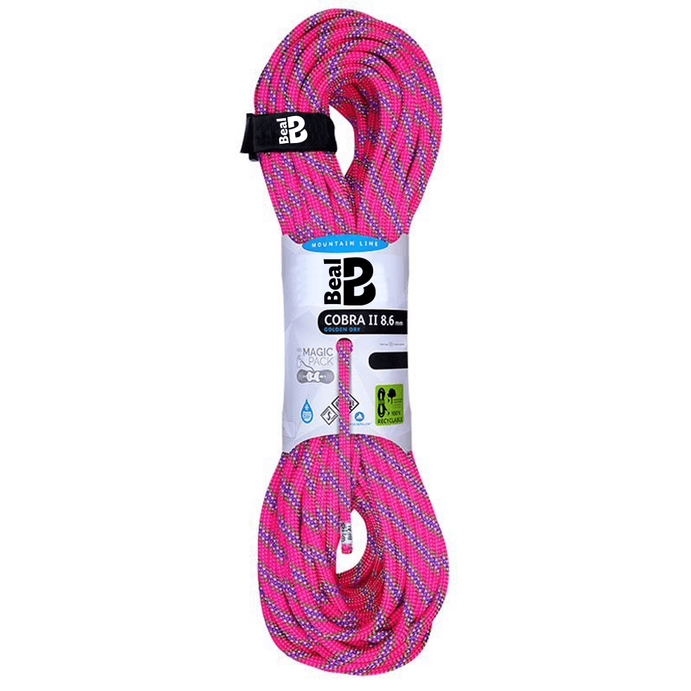 Cuerda Dinámica COBRA II 8.6 mm x 60 mts Golden Dry Fucsia – Beal - Imagen 2