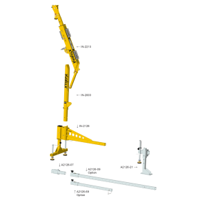Sistema portátil IN-8007-01 brazo base T y adaptador (IN-2210 + IN-2003 + IN-2126 + A2126-21) – XTIRPA