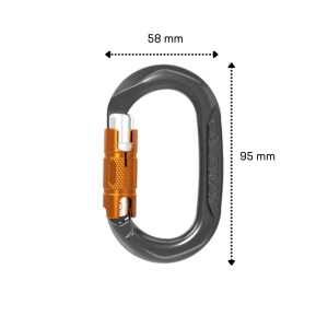 Mosquetón Aluminio Oval 3 Tiempos 24kN OVX – CLIMBING TECHNOLOGY