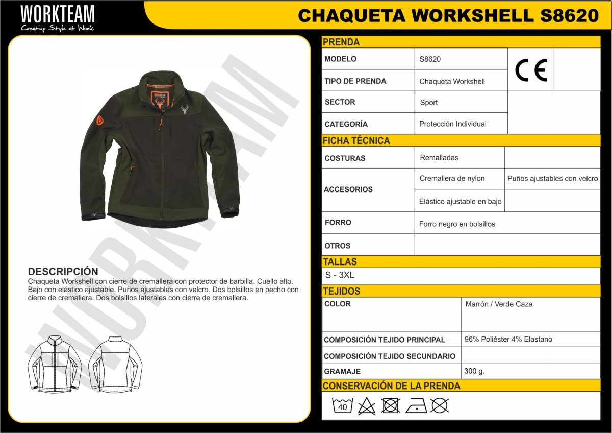 CHAQUETA SOFTSHELL HUNTERTEAM S8620 MARRON - Imagen 7