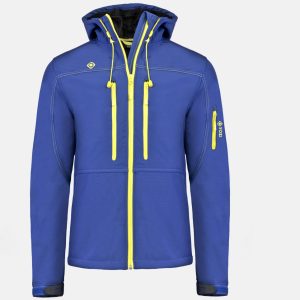 CHAQUETA SOFTSHELL IZAS KONKA AZUL/AMARILLA