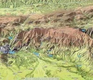 Mapa SUA Sierra y Cañones de Guara relieve