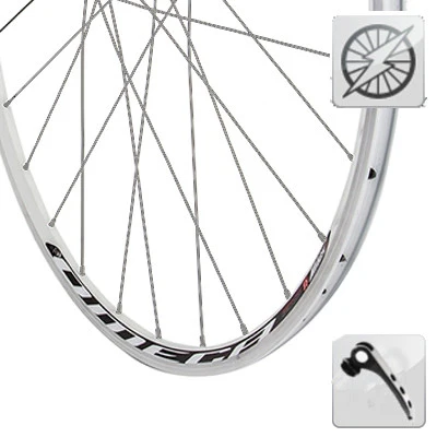 Rueda Delantera Carretera con buje a dinamo Mach1 DH-3N30 Omega Aluminio - para neumático - Imagen 2