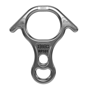 Descendedor – Asegurador tipo 8 con orejas acero 80 kN – ISC
