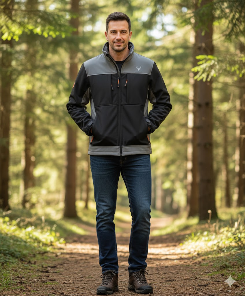 CHAQUETA SOFTSHELL HUNTERTEAM S8620 NEGRA - Imagen 3