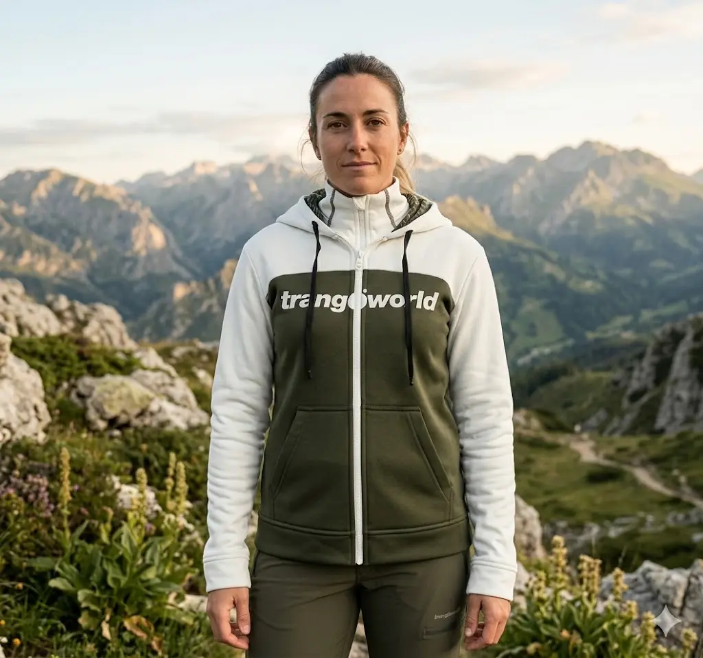 CHAQUETA MUJER TRANGOWORLD LIENA V2 VERDE/BLANCA