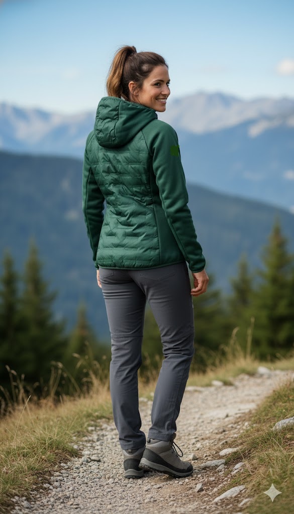 CHAQUETA MUJER HIBRIDA JOLUVI RIK W VERDE BOSQUE - Imagen 4