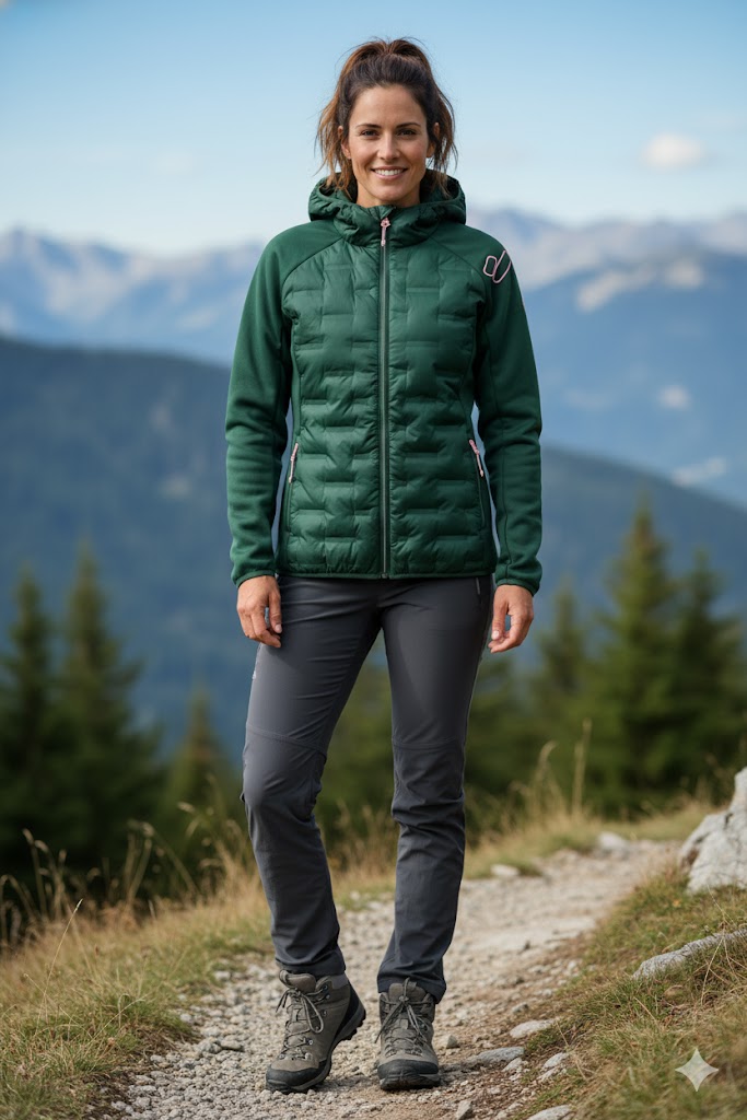 CHAQUETA MUJER HIBRIDA JOLUVI RIK W VERDE BOSQUE - Imagen 3